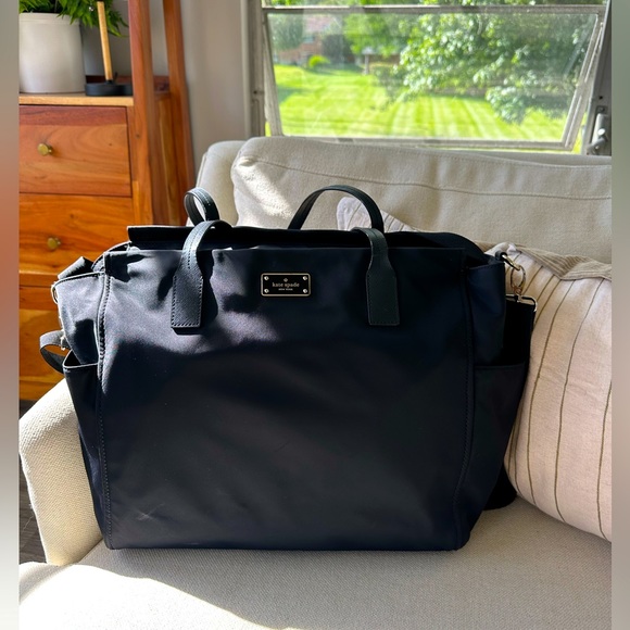 Kate Spade Black Nylon Large Diaper Bag